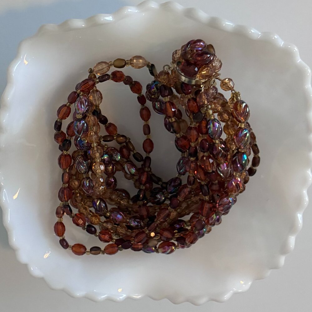 RARE Western Germany Mid Century Beaded Necklace